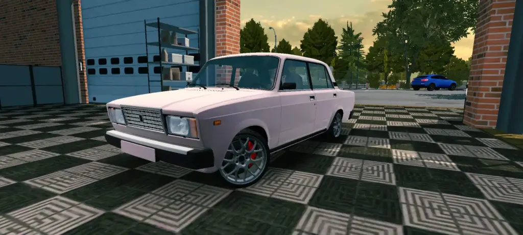 Car having light thulian pink color in car parking multiplayer.