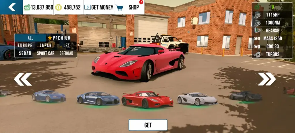 Koenigsegg Agera R the fifth fastest car in car parking multiplayer.